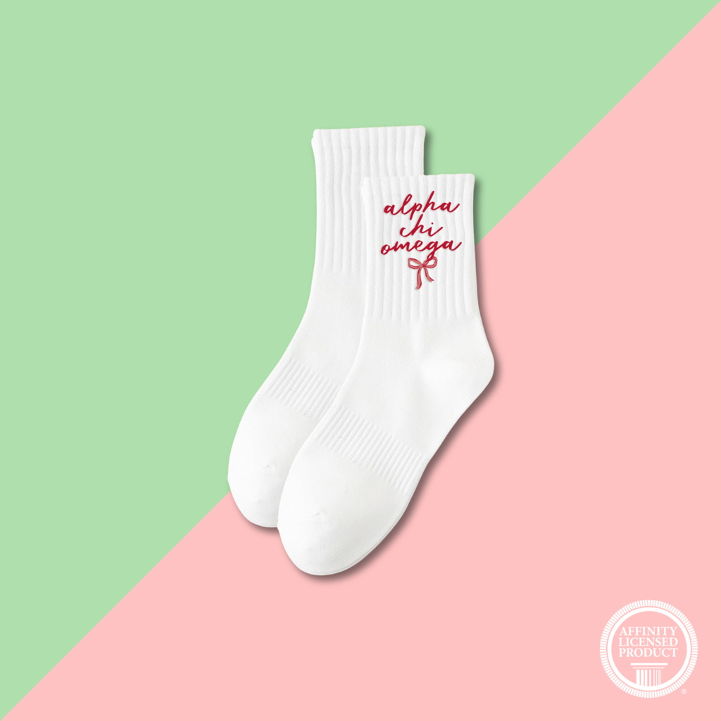 The Darling Effect AXO Embroidered Crew Socks