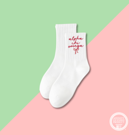 The Darling Effect AXO Embroidered Crew Socks