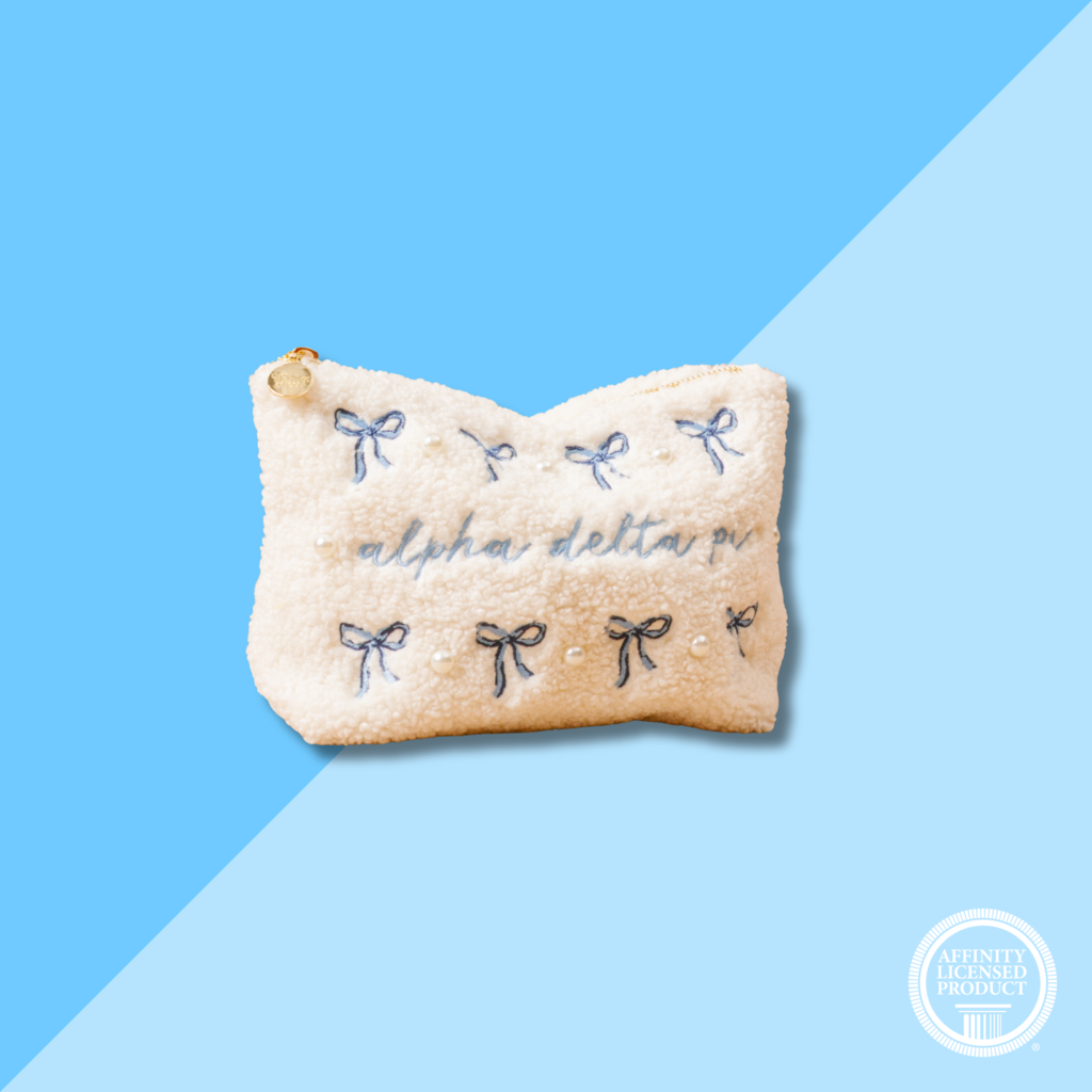 The Darling Effect ADPI Bows & Pearls Teddy Pouch