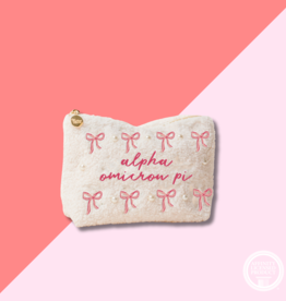 The Darling Effect AOPI Bows & Pearls Teddy Pouch
