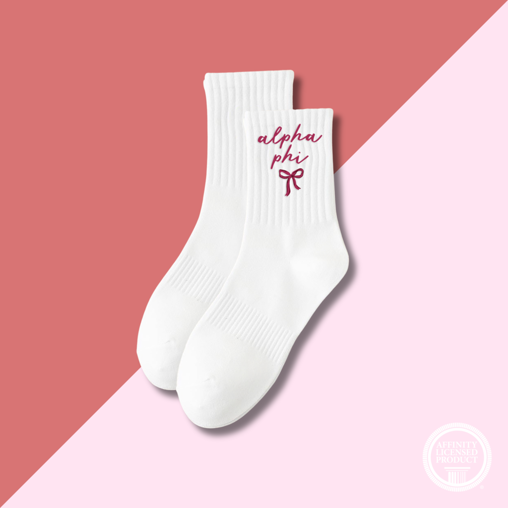 The Darling Effect APHI Embroidered Crew Socks