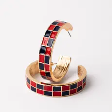 Astrid Earrings - Red & Blue Large