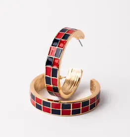 Astrid Earrings - Red & Blue Large