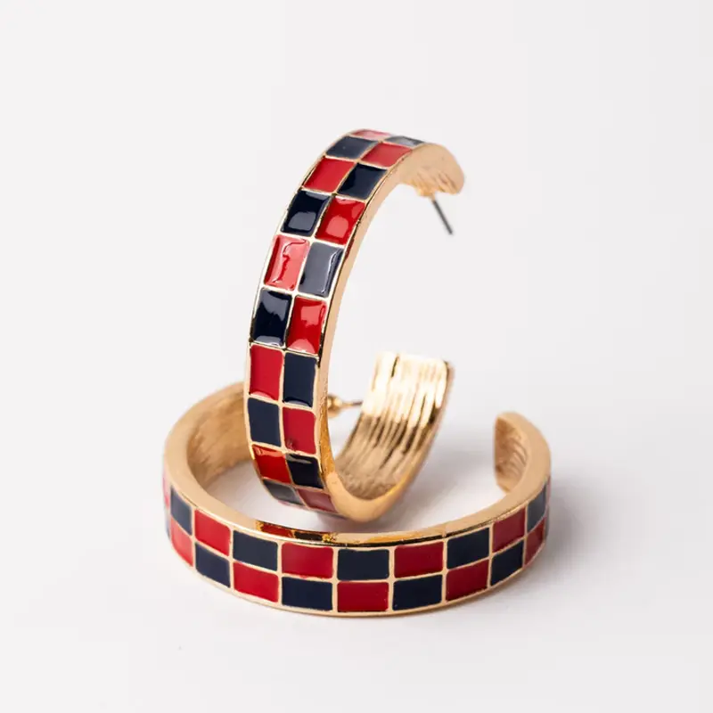 Astrid Earrings - Red & Blue Large