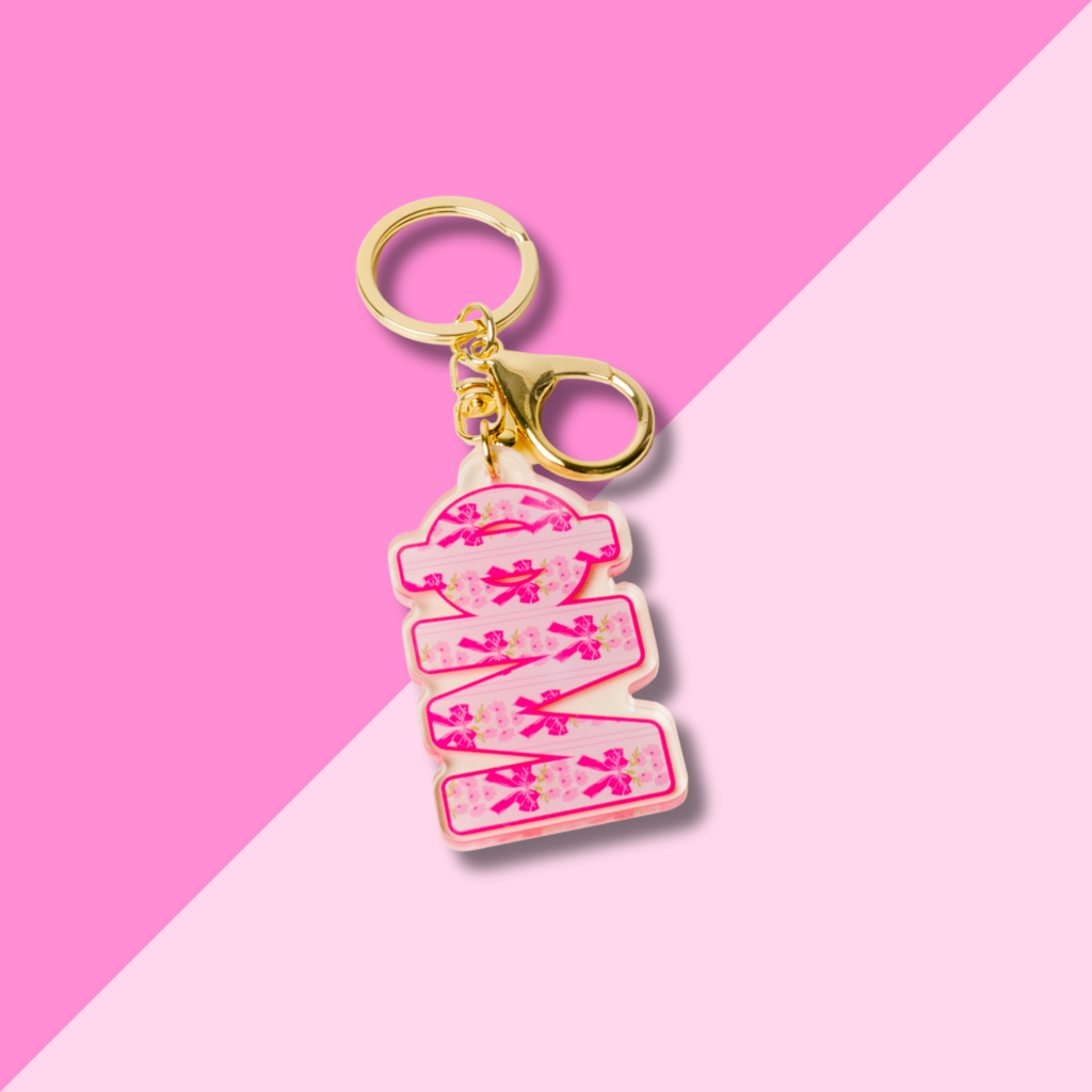 The Darling Effect Phi Mu Letter Acrylic Keychain