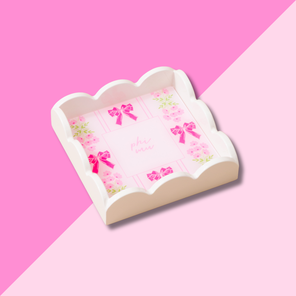 The Darling Effect Phi Mu Scallop Trinket Tray