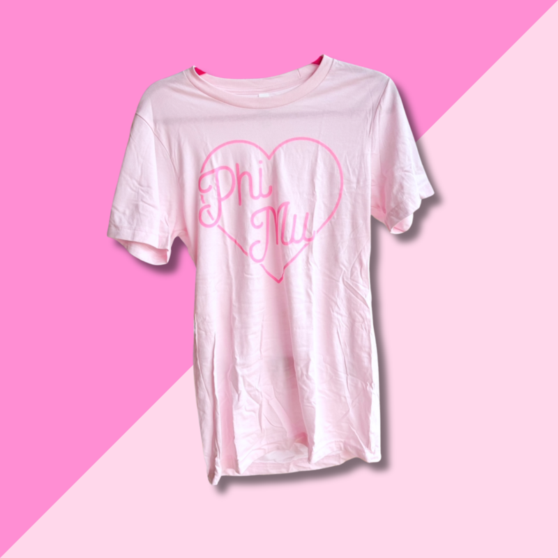 PHI MU Retro Heart T-Shirt