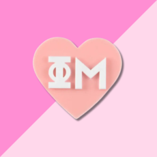 Over The Moon Sorority Acrylic Heart Pin Phi Mu
