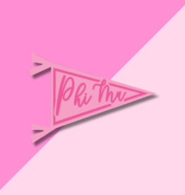 Over The Moon PHI MU Pennant Decal