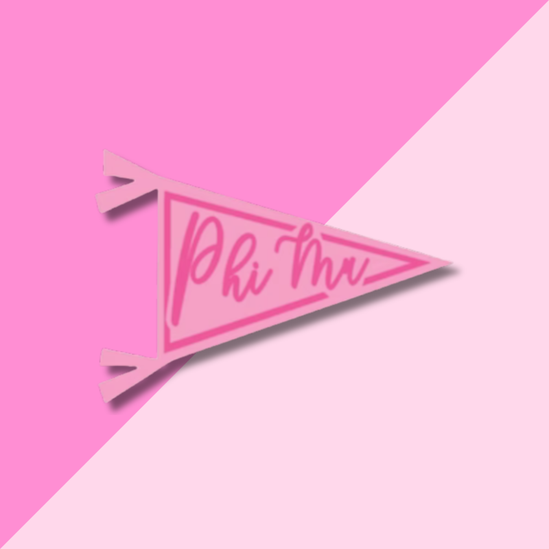 Over The Moon PHI MU Pennant Decal