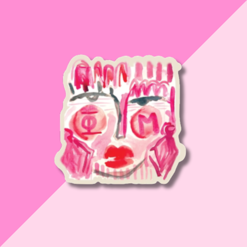 Over The Moon Phi Mu Sister Decal