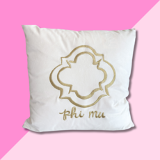 Over The Moon PHI MU Velvet Square Pillow
