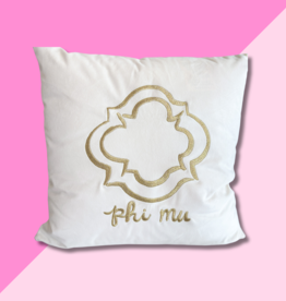 Over The Moon PHI MU Velvet Square Pillow