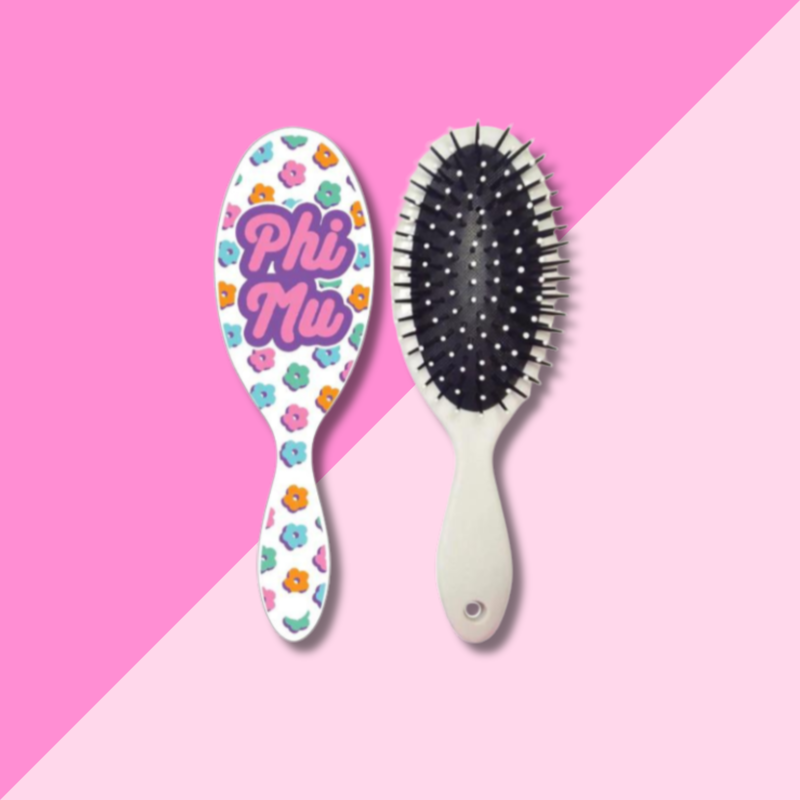 Over The Moon Floral Hairbrush Phi Mu