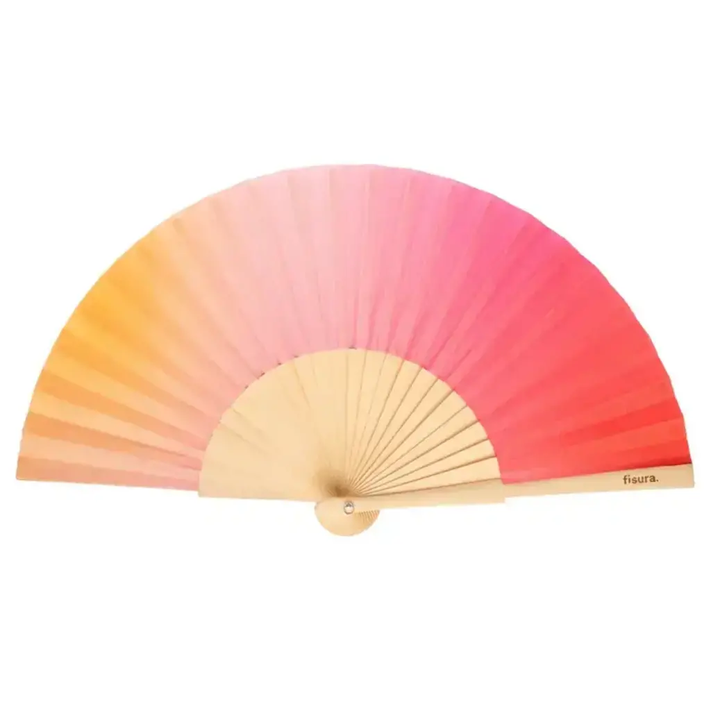Red and Pink Gradient Hand Fan