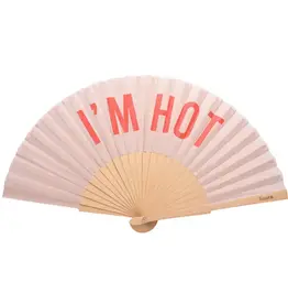 Im Hot Hand Fan - Beige and Red