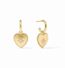 Julie Vos Heart Hoop & Charm Earring - Cubic Zirconia
