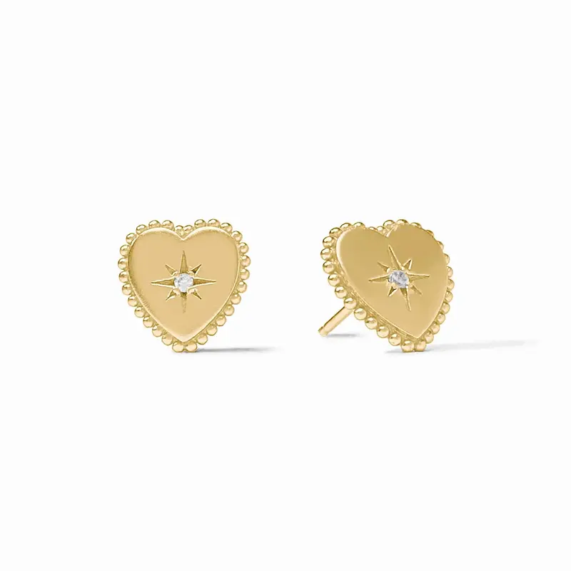 Julie Vos Heart Stud - Cubic Zirconia
