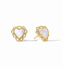 Lace Heart Stud - Mother of Pearl