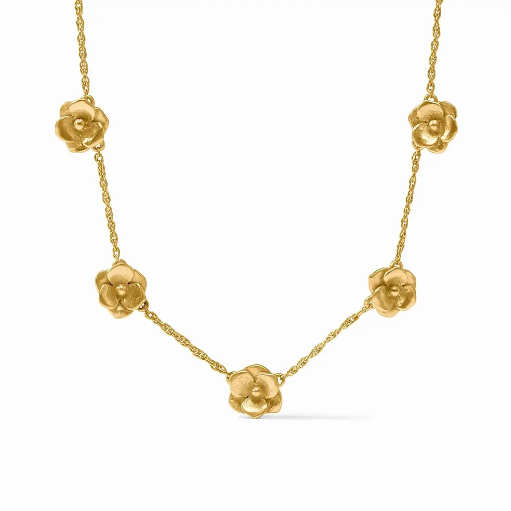 Julie Vos Bloom Delicate Station Necklace - Gold