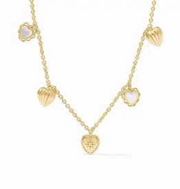 Heart Delicate Charm Necklace - Mother of Pearl