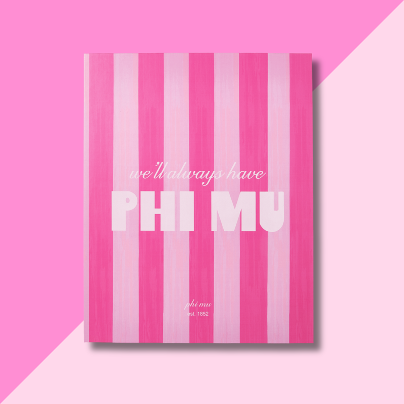 PHI MU Stripe Keepsake Box