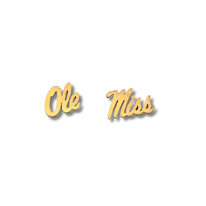Ole Miss Gold Stud Earrings