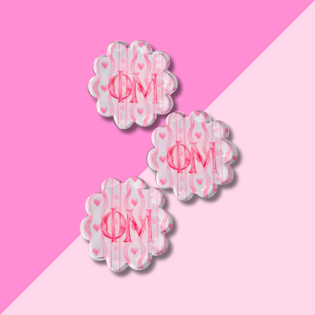 PHI MU Scallop Acrylic Coaster