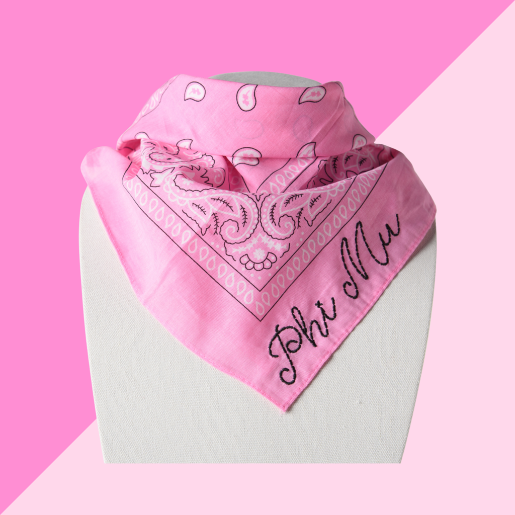 Over The Moon PHI MU Embroidered Bandana