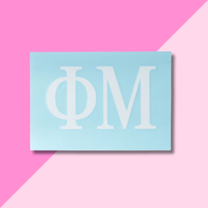 SORORITY WHITE CAR DECAL PHI MU