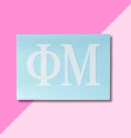 SORORITY WHITE CAR DECAL PHI MU