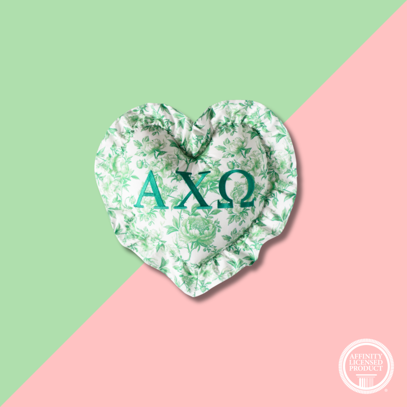 Over The Moon AXO Floral Heart Pillow