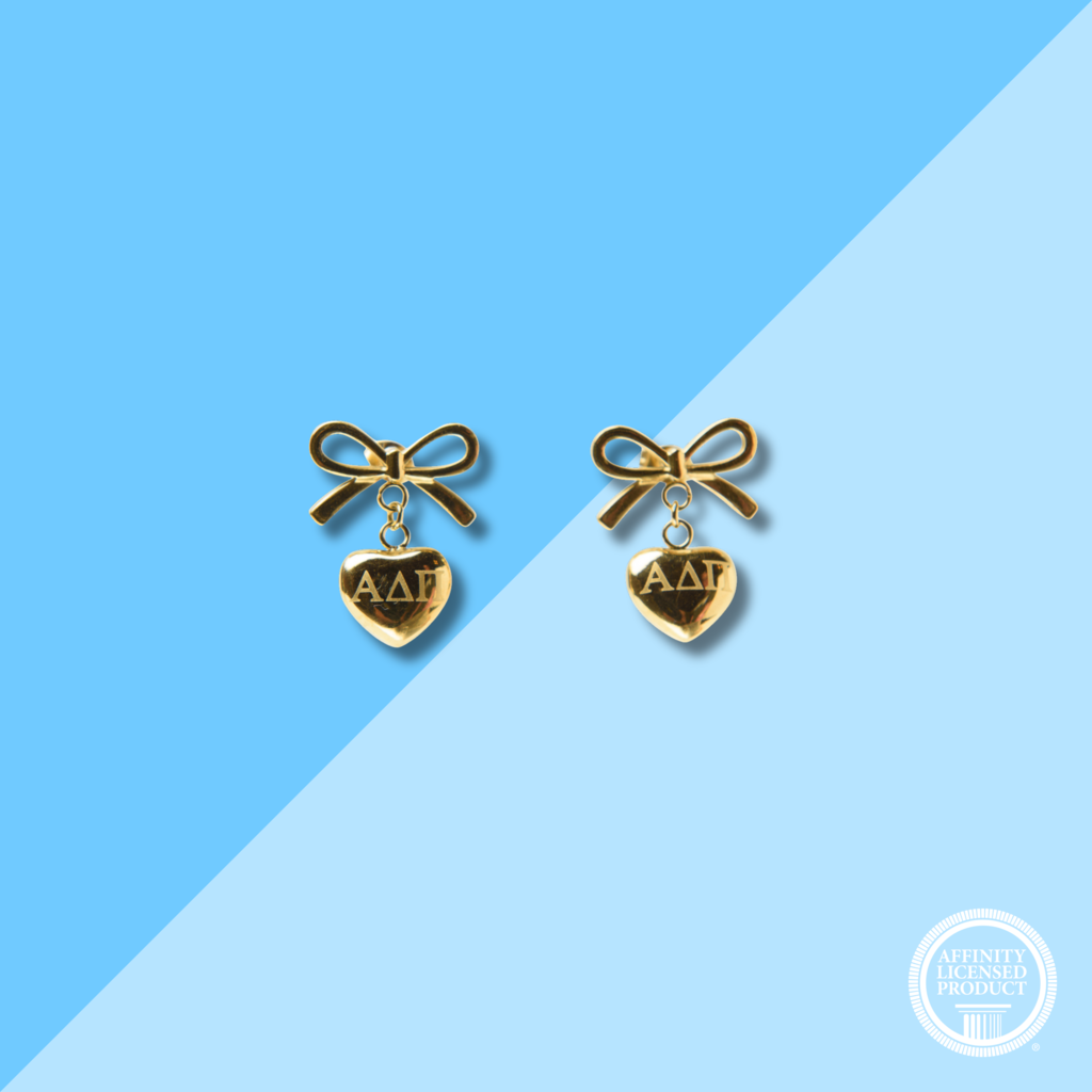 Over The Moon ADPI Bow + Heart Earrings