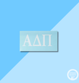SORORITY WHITE CAR DECAL ADPI