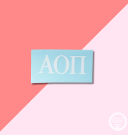 SORORITY WHITE CAR DECAL AOPI