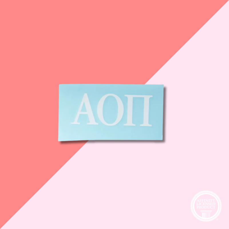SORORITY WHITE CAR DECAL AOPI