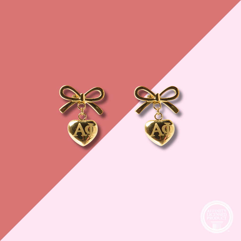Over The Moon APHI Bow + Heart Earrings