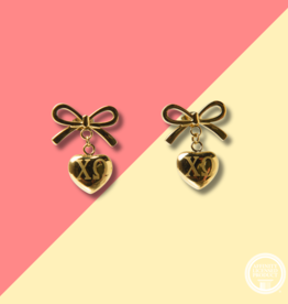 Over The Moon CHIO Bow+ Heart Earrings