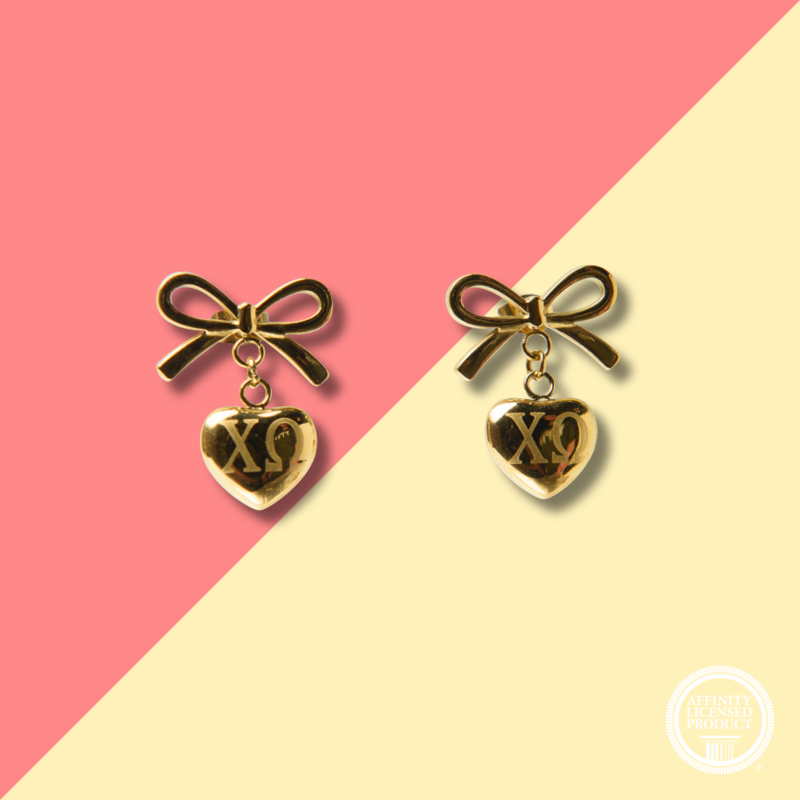 Over The Moon CHIO Bow+ Heart Earrings