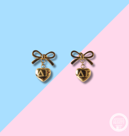 Over The Moon DG Bow + Heart Earrings