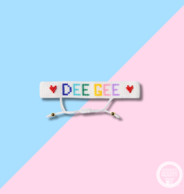 Over The Moon DG Rainbow Letters Beaded Bracelet