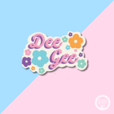 Over The Moon Greek Flower Child Decal Delta Gamma