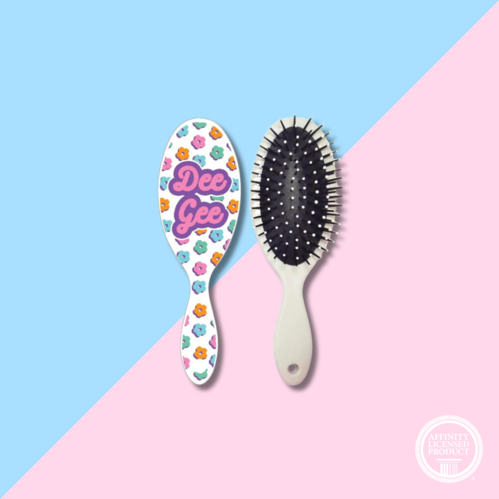 Over The Moon Floral Hairbrush Delta Gamma