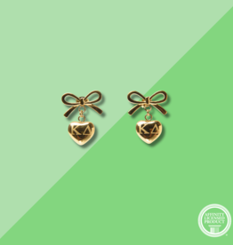 Over The Moon KD Bow + Heart Earrings
