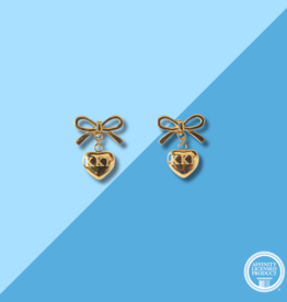 Over The Moon KKG Bow + Heart Earrings