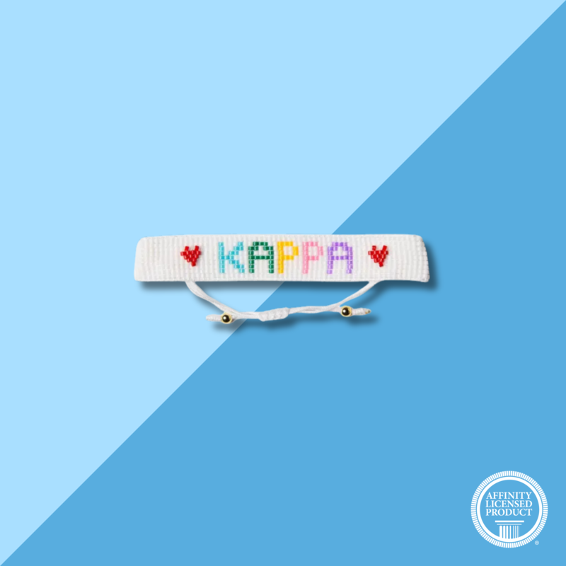 Over The Moon KKG Rainbow Letters Beaded Bracelet