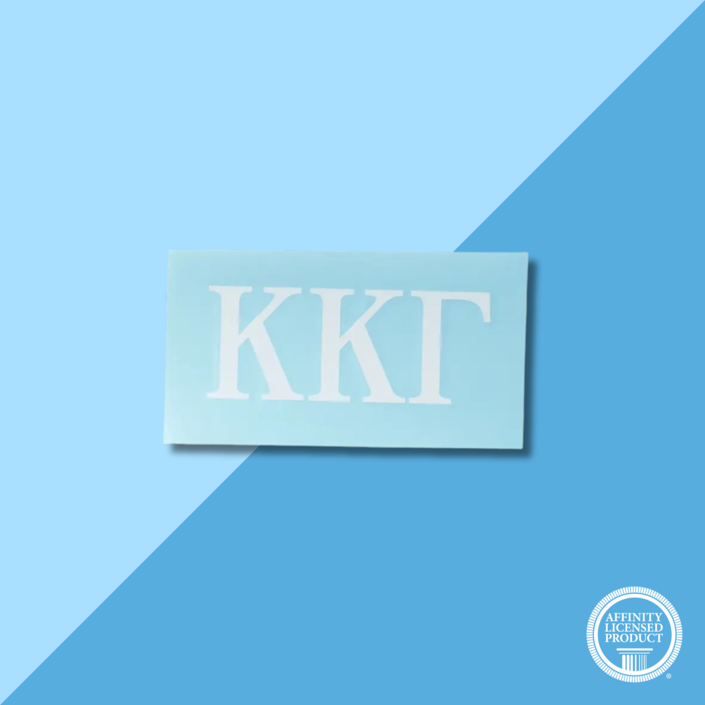 SORORITY WHITE CAR DECAL KKG