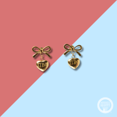 Over The Moon PBP Bow + Heart Earrings