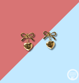 Over The Moon PBP Bow + Heart Earrings