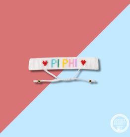 Over The Moon PI PHI Rainbow Letters Beaded Bracelet